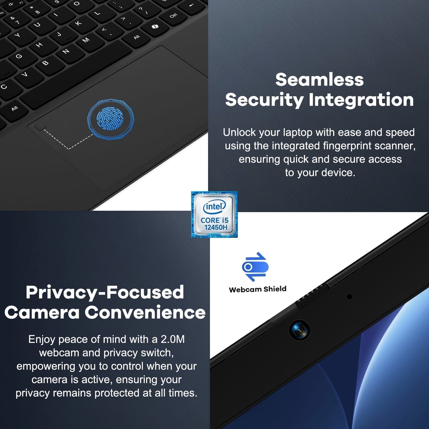 KYYWEE 15.6 FHD N156 I5-12450H Laptop for Entertainment-Black-32GB-2TB