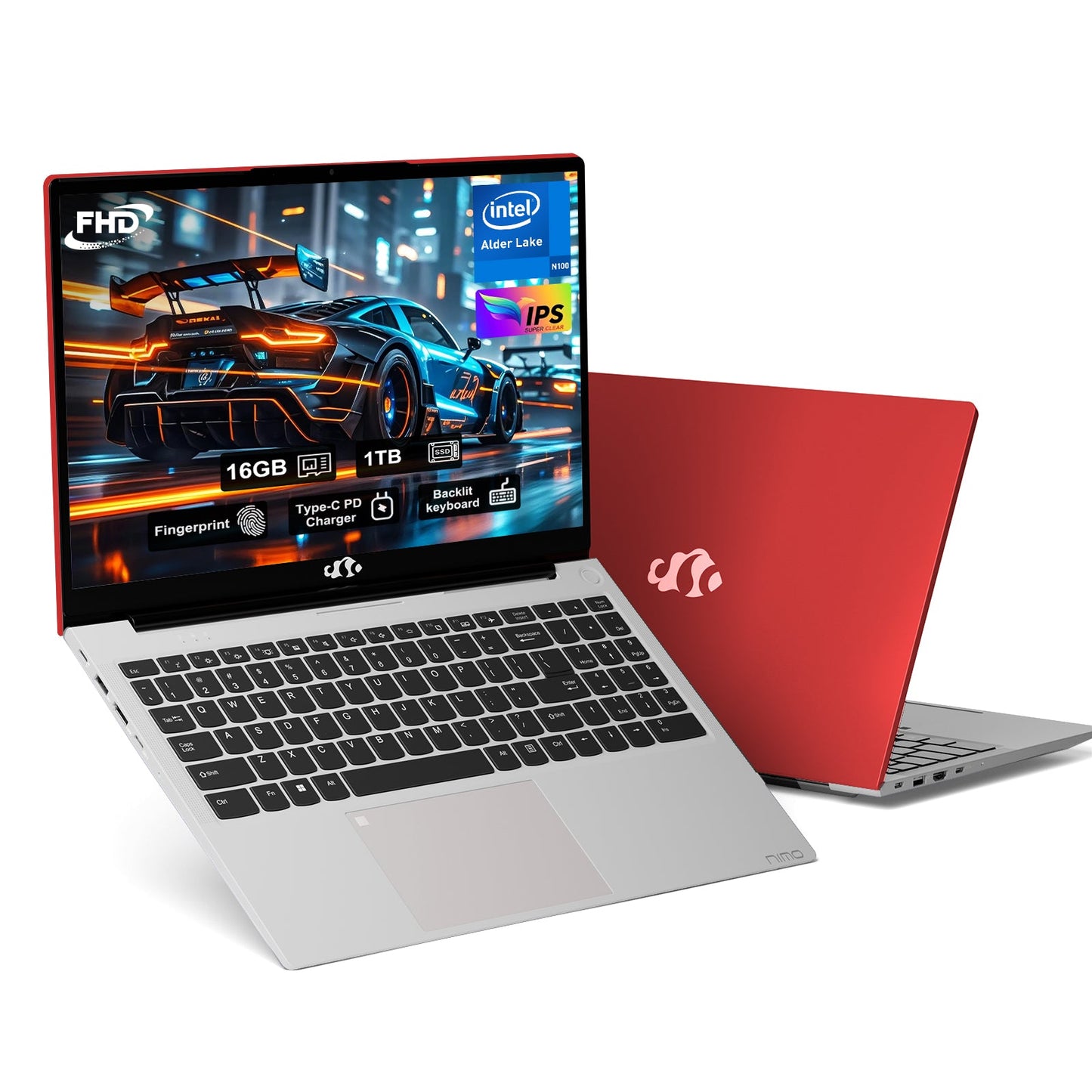 KYYWEE 15.6" N151 FHD laptop for Home and School-16GB - Red