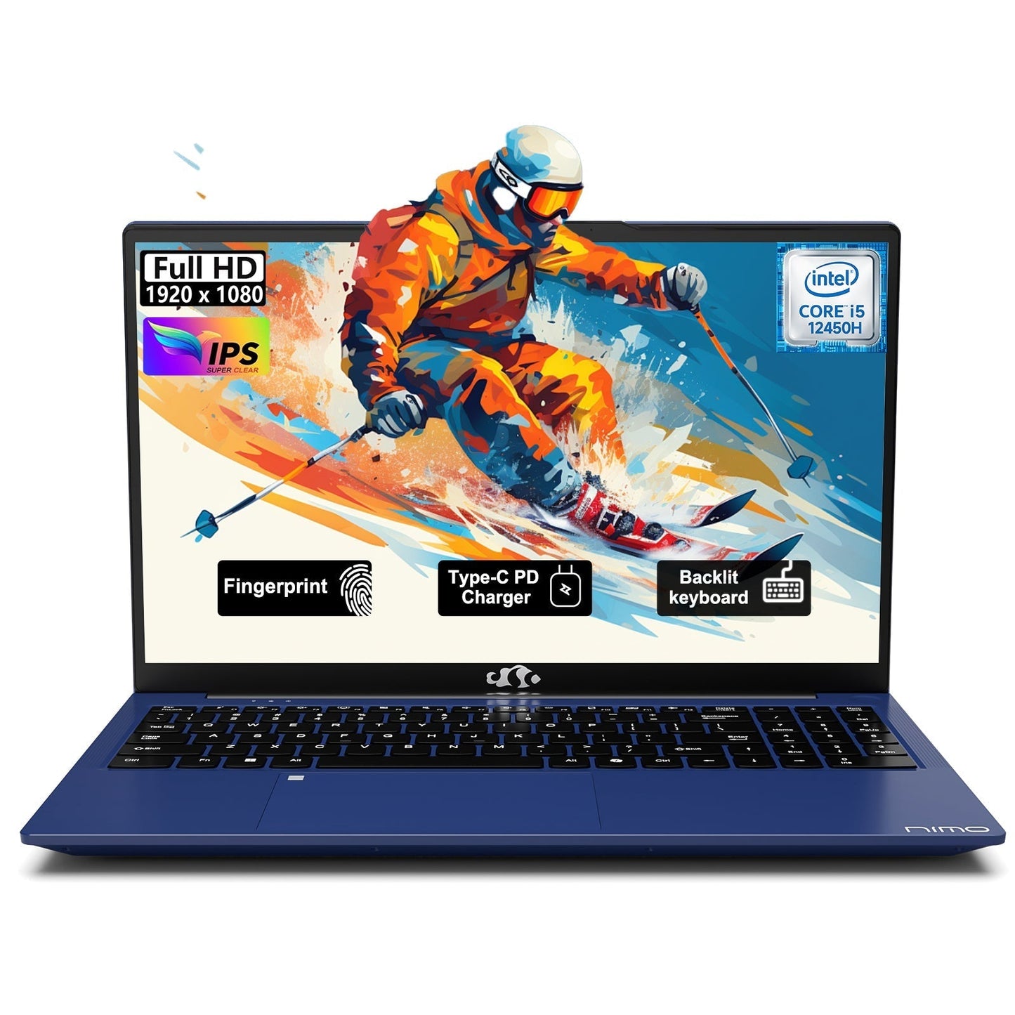 KYYWEE 15.6 FHD N156 I5-12450H Laptop for Entertainment-Blue-1TB