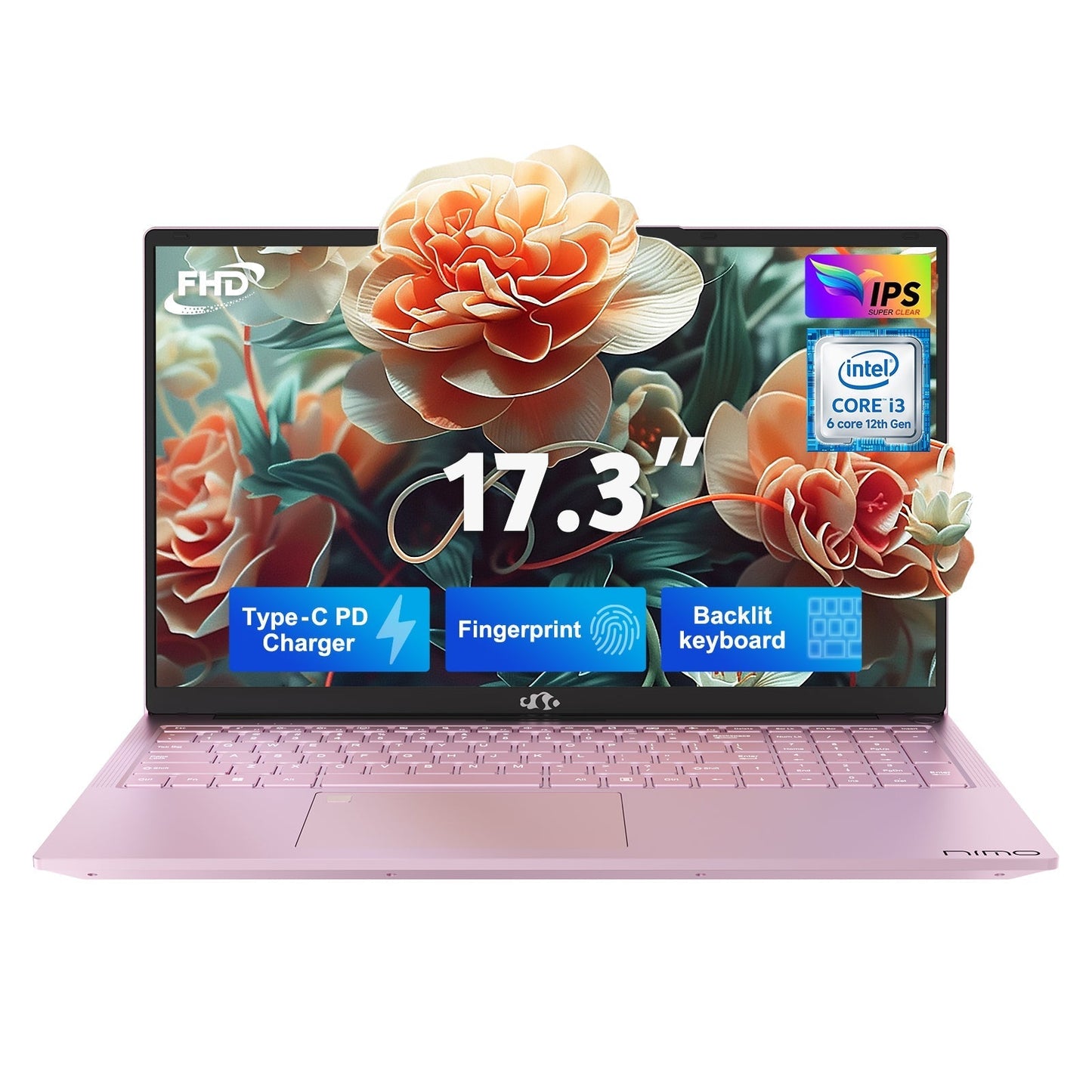 KYYWEE 17.3 FHD N171 I3-1215U Laptop for Student and Business-32GB-Rose Gold-1TB
