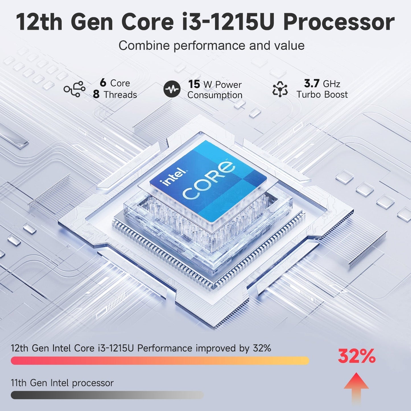 KYYWEE 15.6 FHD N154 I3-1215U Laptop for Student and Business-32GB-2TB-Gray