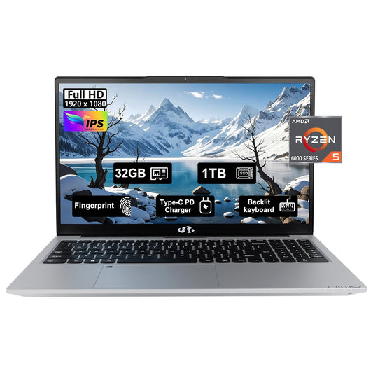 KYYWEE 15.6 N153 FHD R5 6600H Laptop-Silver-1TB-Windows 11 Pro