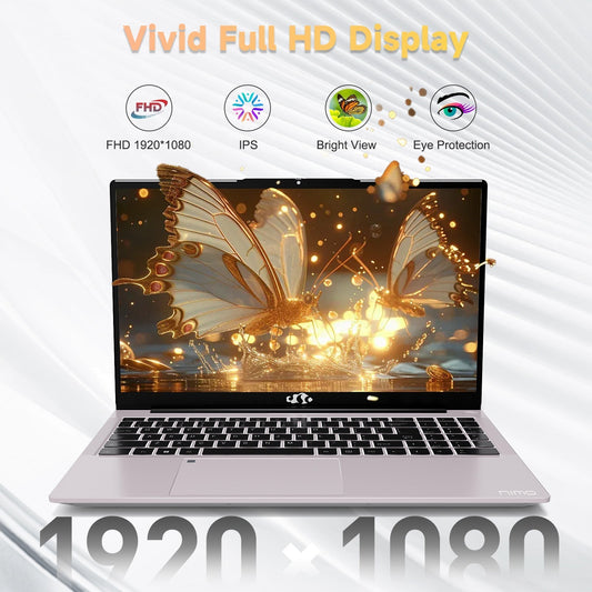 KYYWEE 15.6 FHD N152 AMD R5 3500U | Fast Charger & Fingerprint Sensor Student Laptop-32GB-Rose Gold