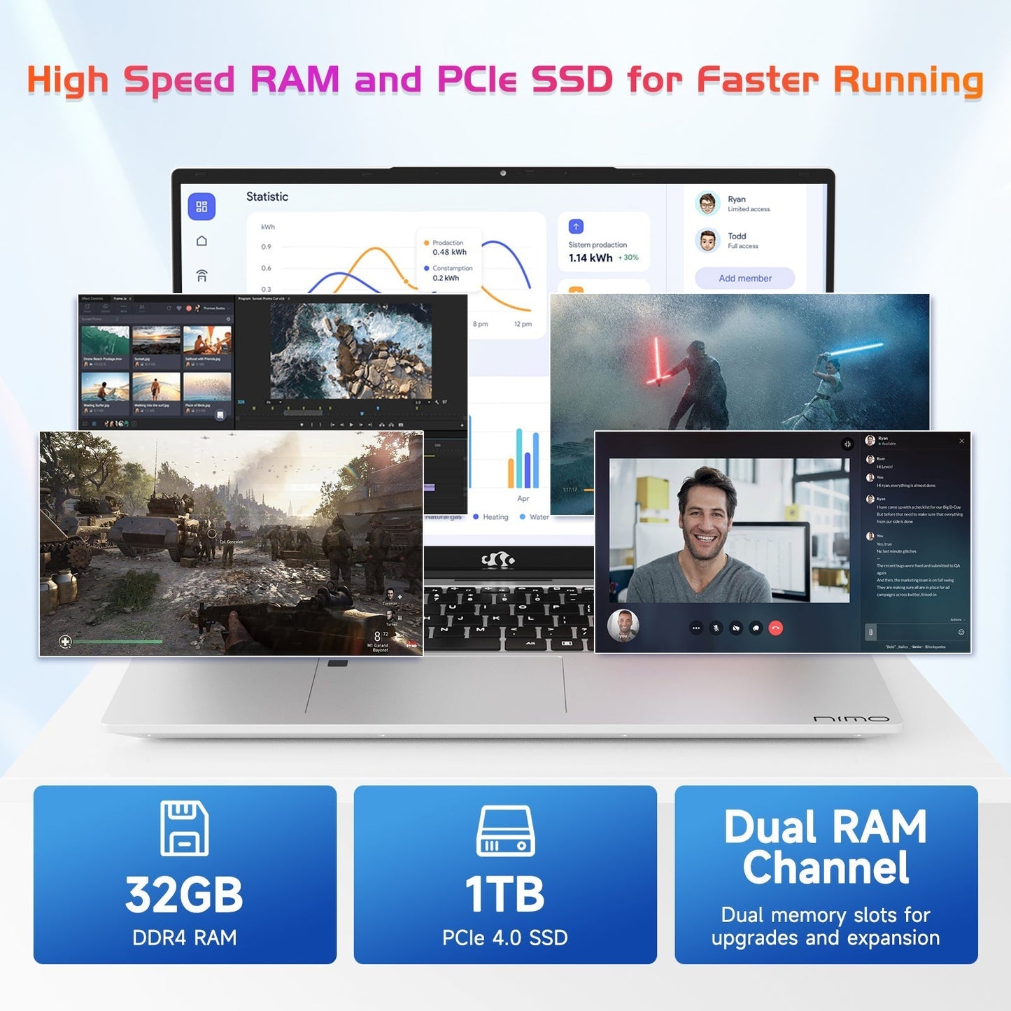 KYYWEE 17.3 FHD N171 I3-1215U Laptop for Student and Business-32GB-Silver-1TB