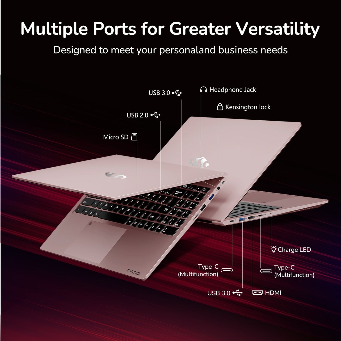 15.6'' R7 6800H FHD Business Gaming Laptop Computer-Rose Gold-32GB-1TB-Windows 11 Pro