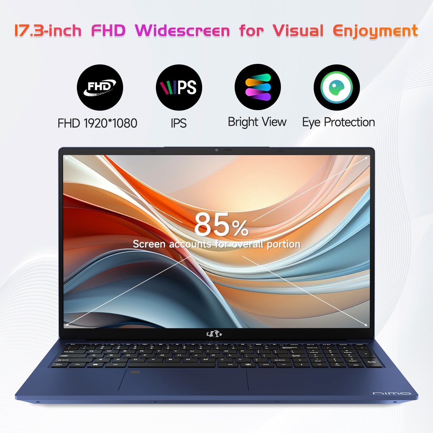KYYWEE 17.3 FHD N171 I3-1215U Laptop for Student and Business-32GB-Blue-2TB