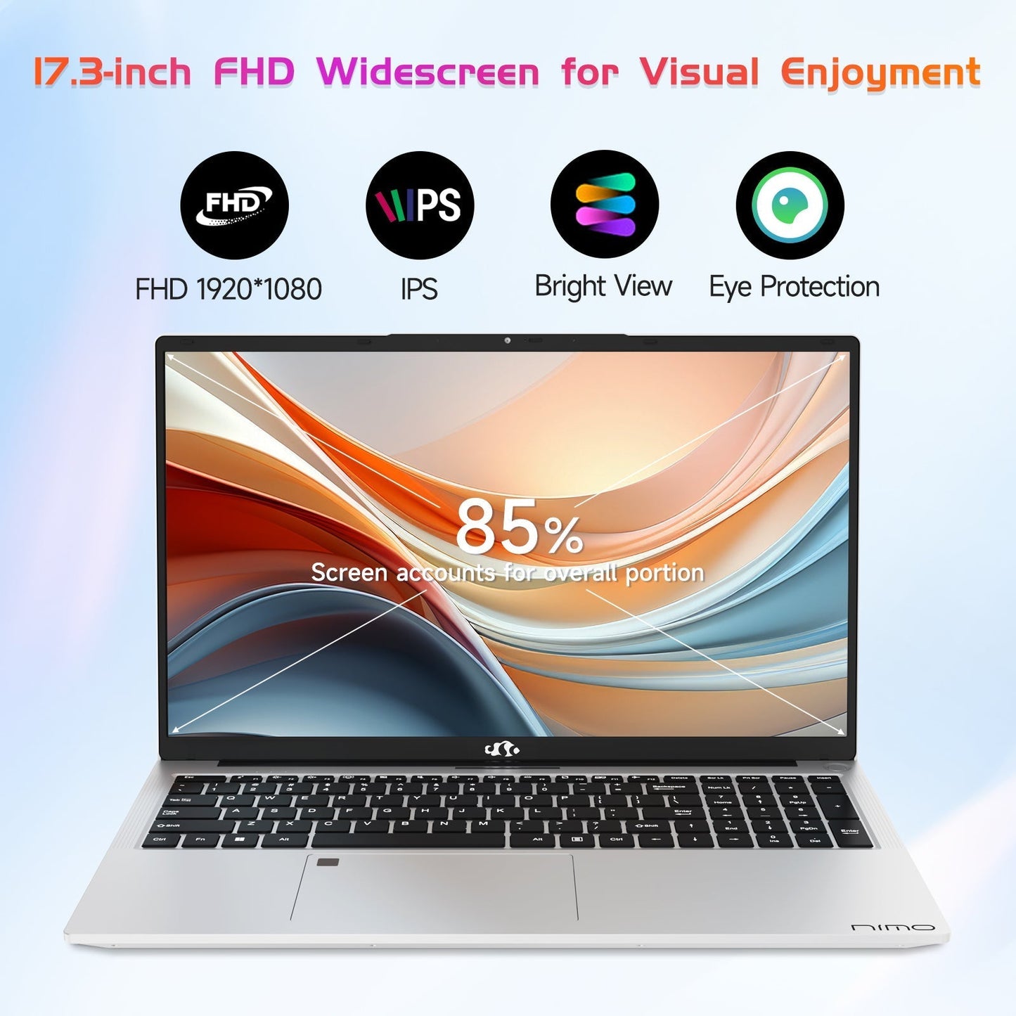KYYWEE 17.3 FHD N171 I3-1215U Laptop for Student and Business-32GB-Silver-1TB