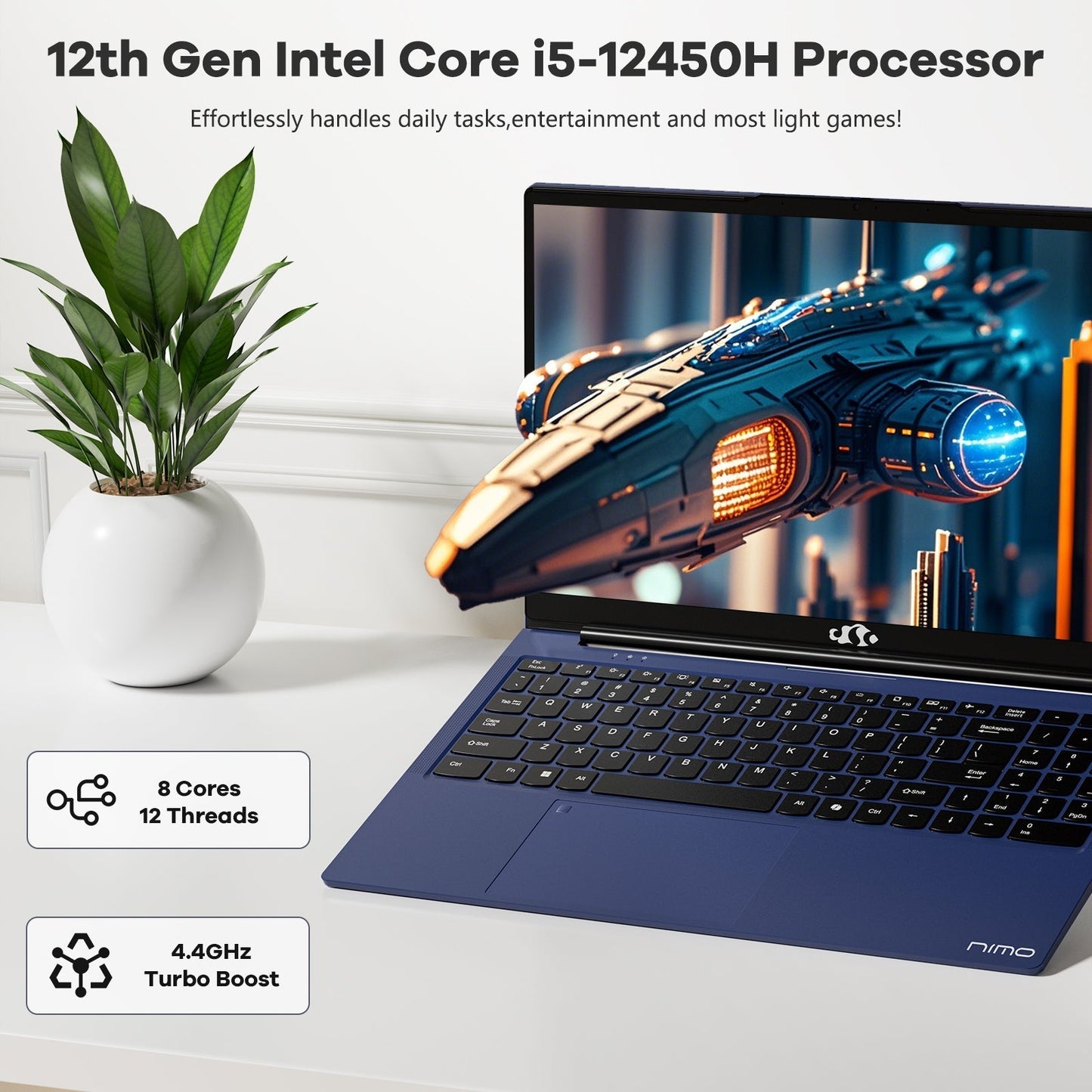 KYYWEE 15.6 FHD N156 I5-12450H Laptop for Entertainment-Blue-1TB