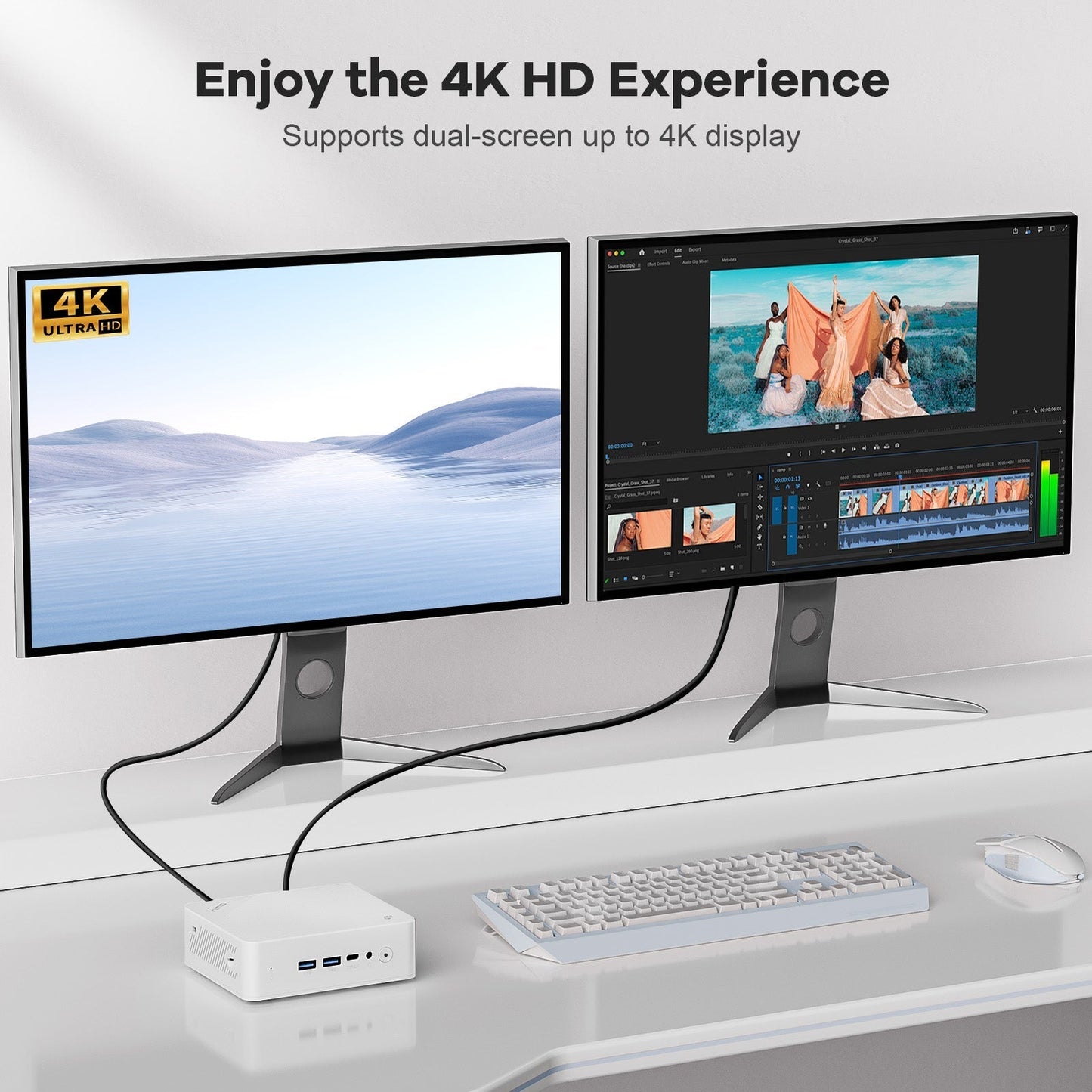 KYYWEE Minipc DNB20 (In Macaron) Intel N100 Processor for Home and School - 4GB - 128GB - White