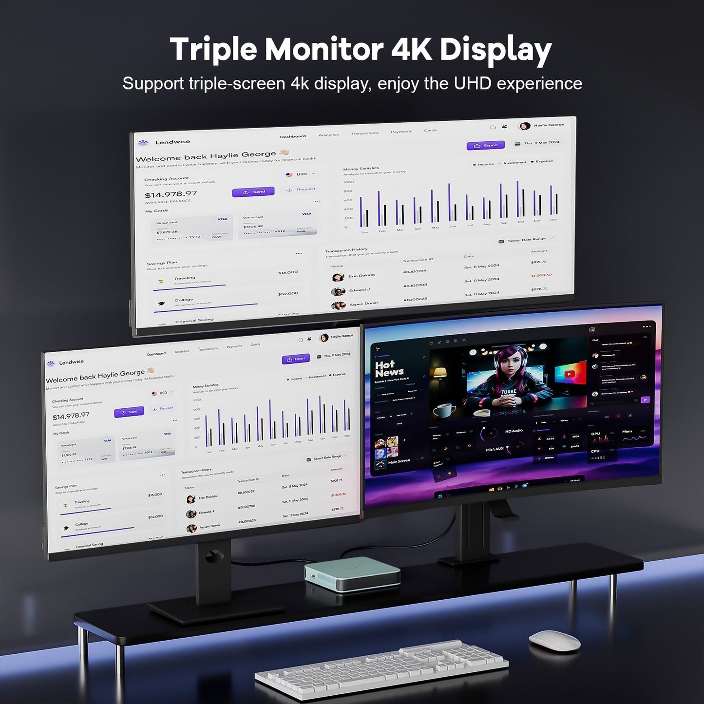 KYYWEE Minipc DNB1 (In Metal) Intel N100 Processor for Home and School 16GB - 512GB - Blue