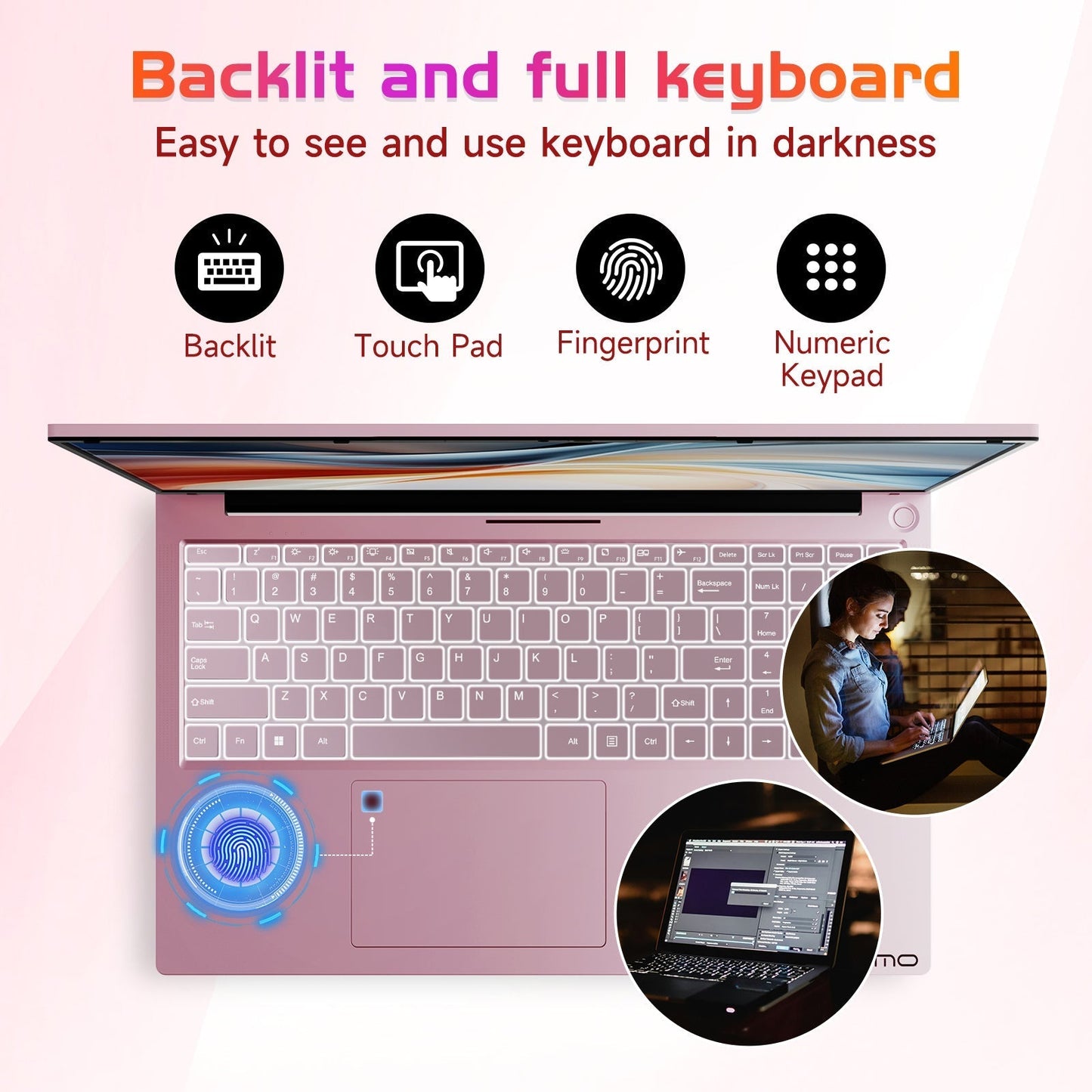 KYYWEE 17.3 FHD N171 I3-1215U Laptop for Student and Business-32GB-Rose Gold-1TB