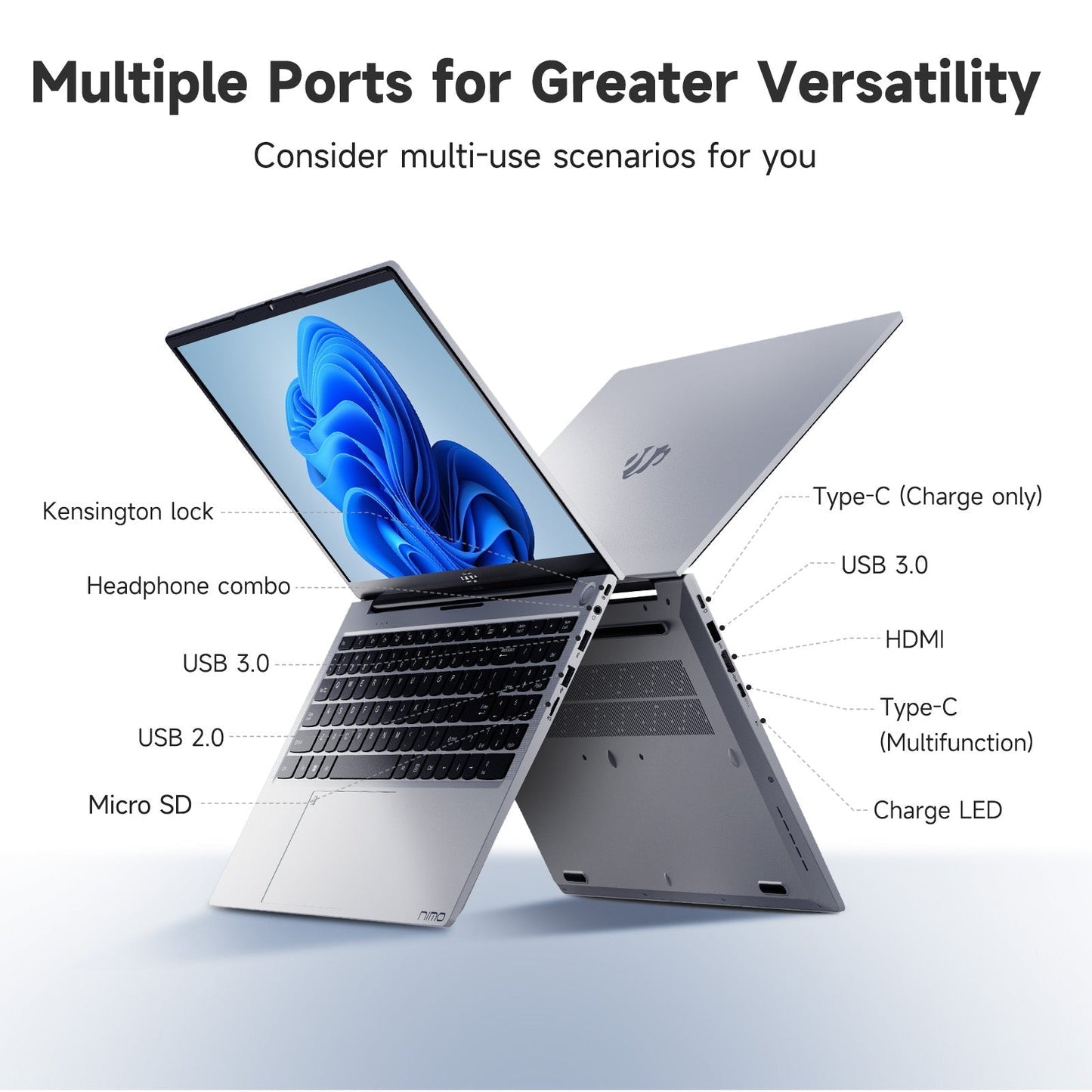 KYYWEE 15.6 FHD N154 I3-1215U Laptop for Student and Business-32GB-2TB-Silver