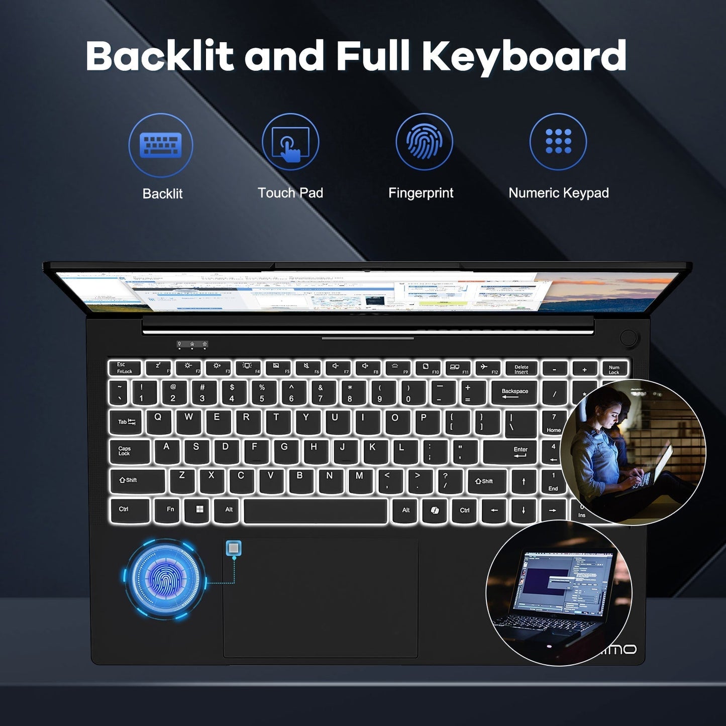 KYYWEE 15.6 FHD N156 I5-12450H Laptop for Entertainment-Blue-2TB