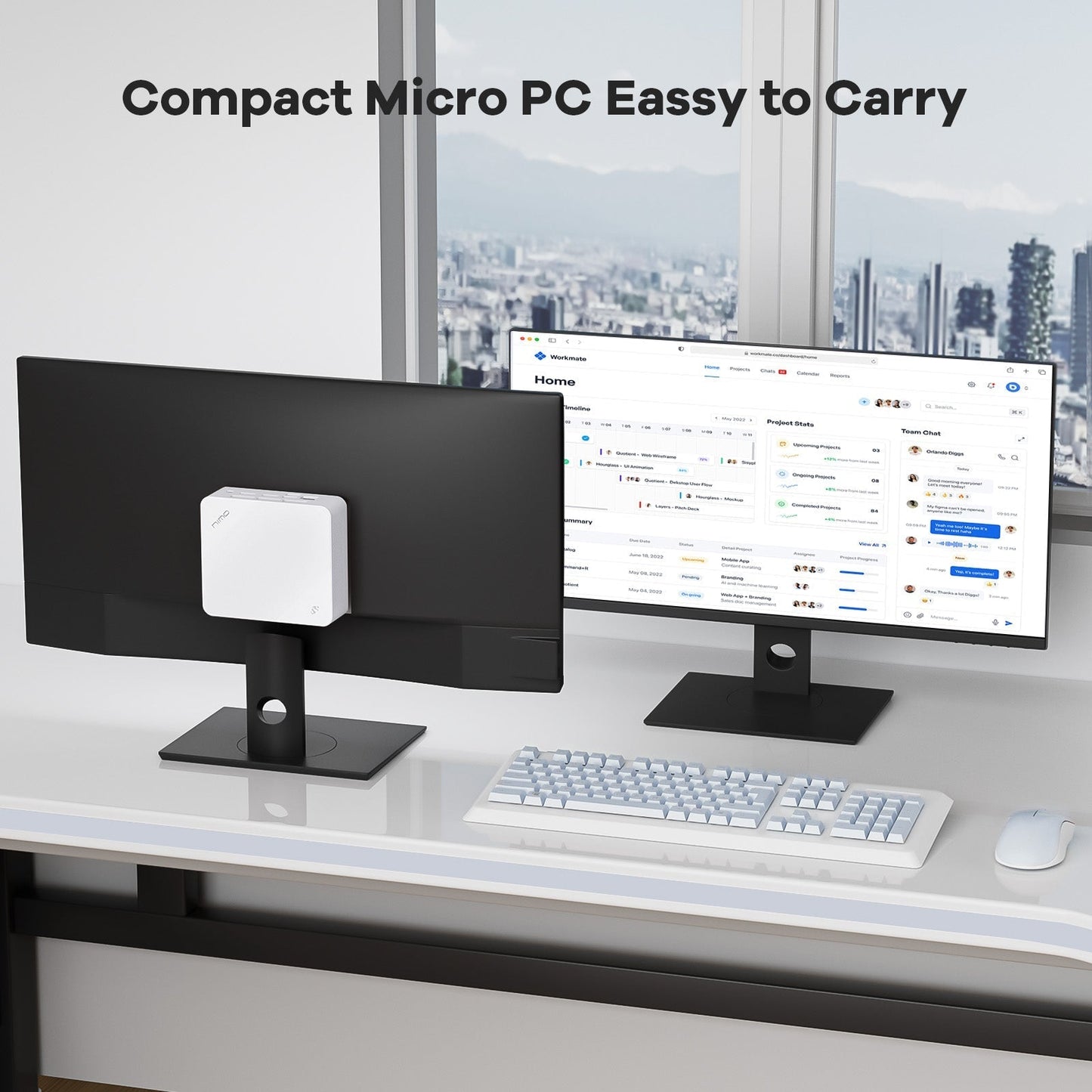 KYYWEE Minipc DNB20 (In Macaron) Intel N100 Processor for Home and School - 4GB - 128GB - White