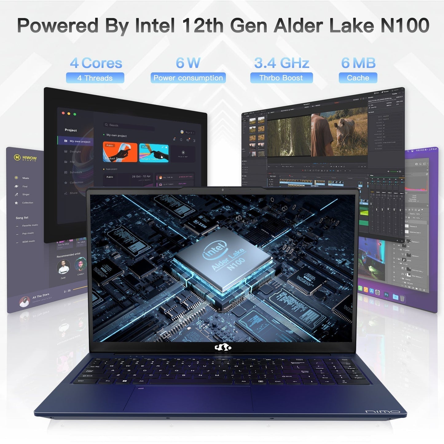 KYYWEE 15.6" N151 FHD laptop for Home and School -16GB-Blue