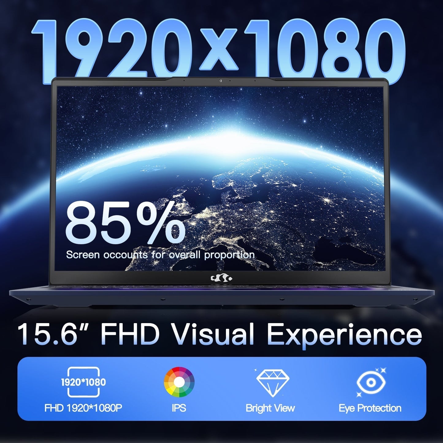 KYYWEE 15.6" N151 FHD laptop for Home and School -16GB-Blue