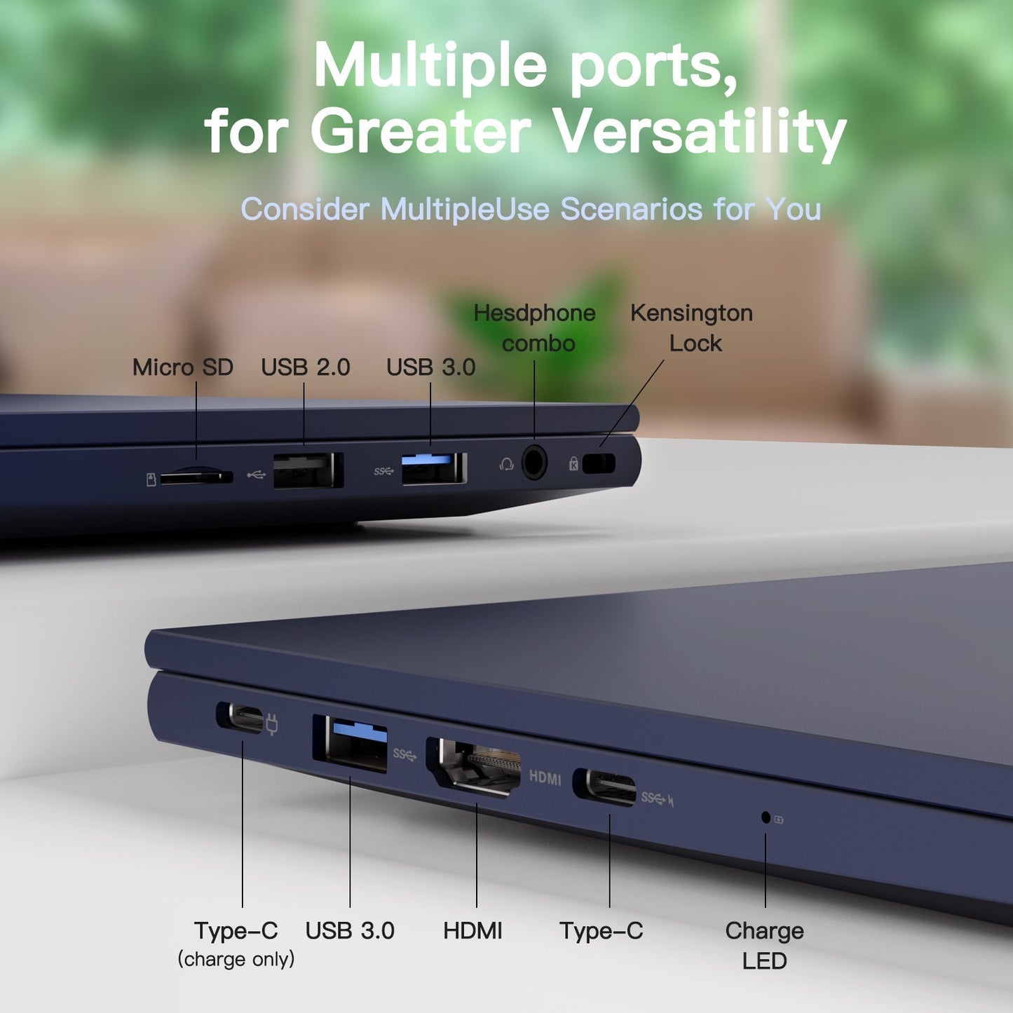 KYYWEE 15.6" N151 FHD laptop for Home and School -16GB-Blue