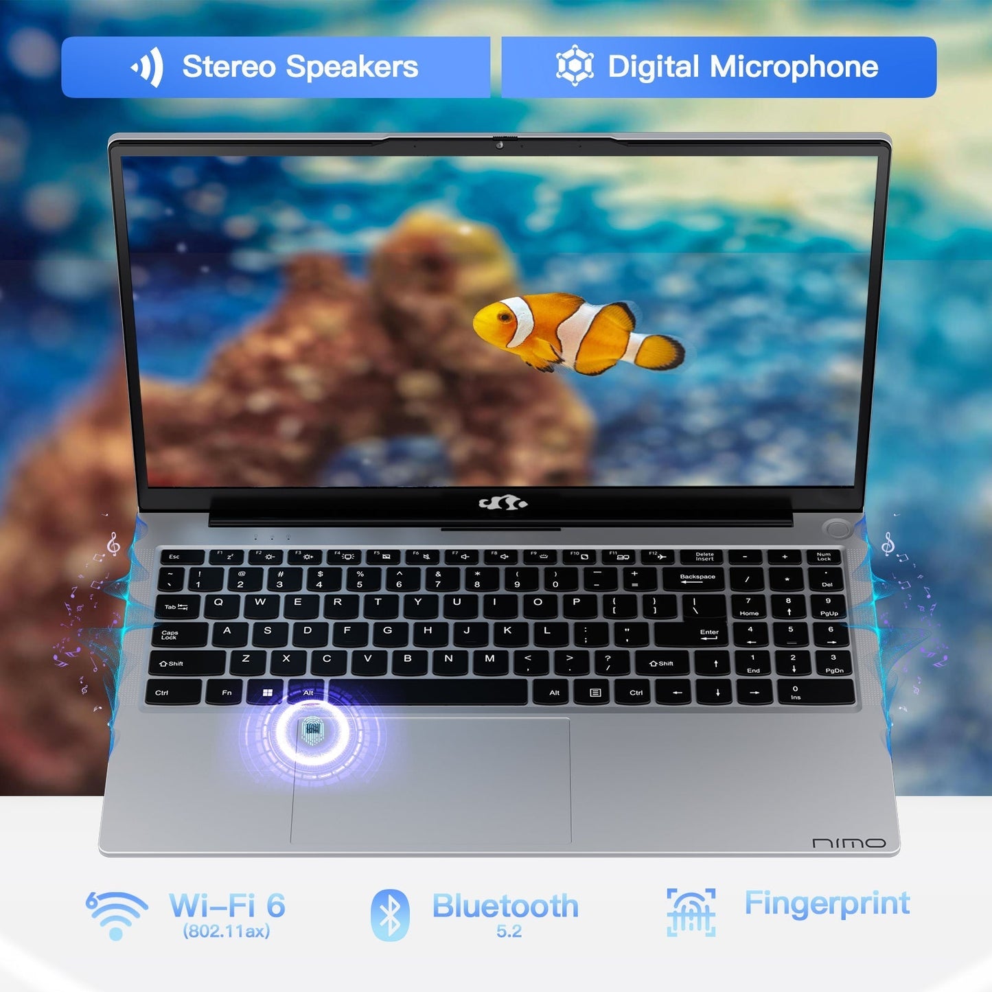 KYYWEE 15.6" N151 FHD laptop for Home and School -16GB-Silver