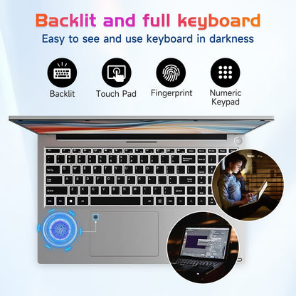 KYYWEE 17.3 FHD N171 I3-1215U Laptop for Student and Business-32GB-Silver-2TB