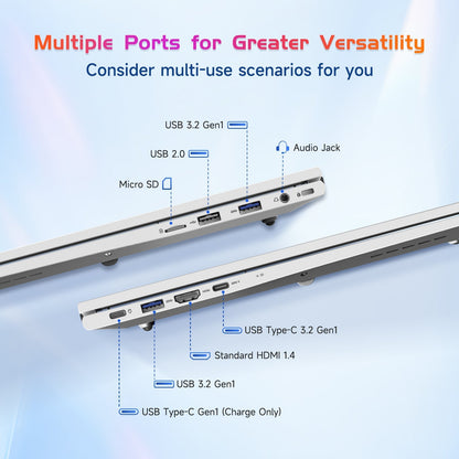 KYYWEE 17.3 FHD N171 I3-1215U Laptop for Student and Business-32GB-Silver-2TB